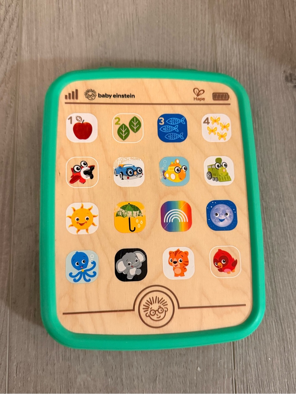 Baby Einstein Wooden Learning Tablet Toy - Teal
